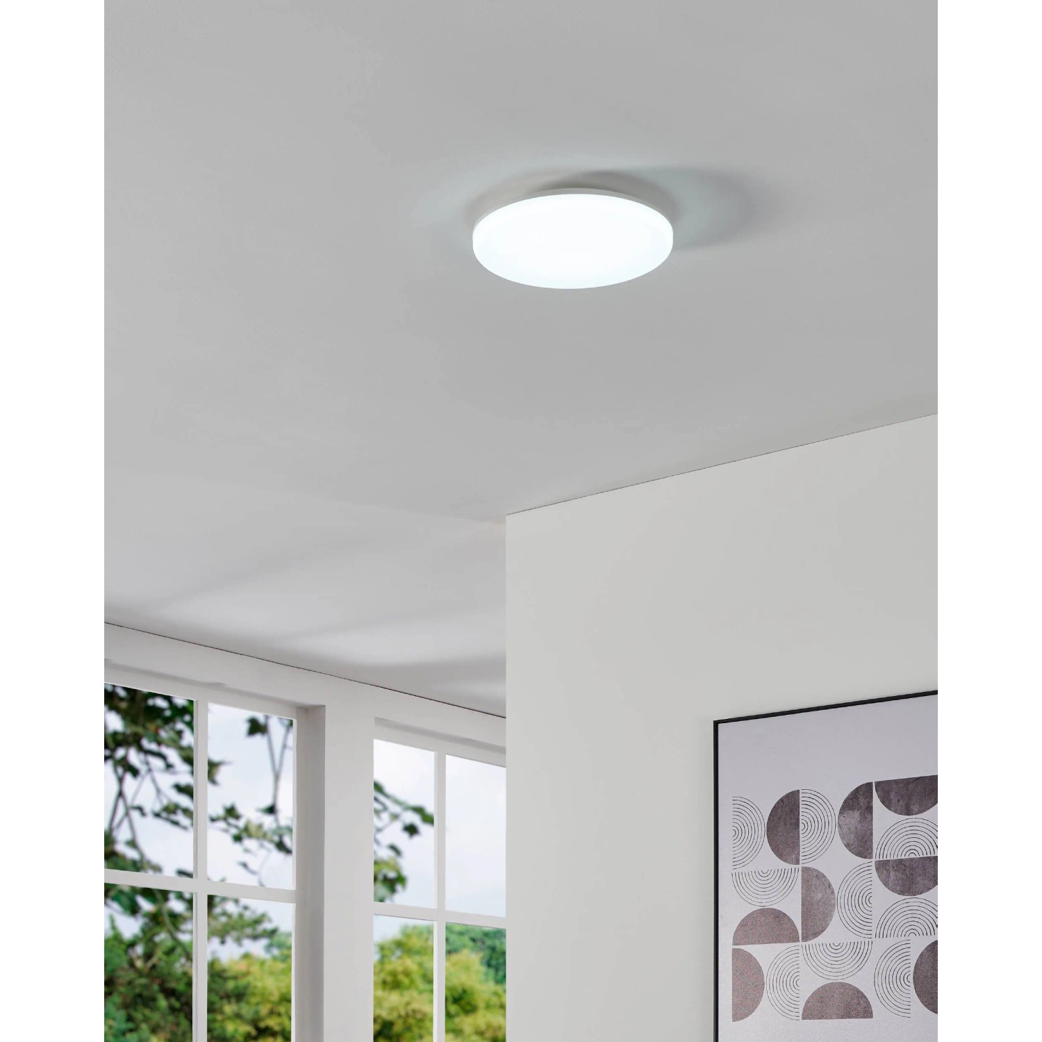 Plafoniera LED moderno Pogliola, bianco 31 cm, luce naturale EGLO