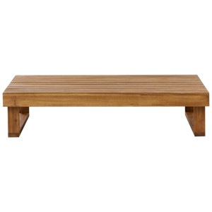 Tavolino da esterno rettangolare Beliani Marettimo in legno acacia marrone.