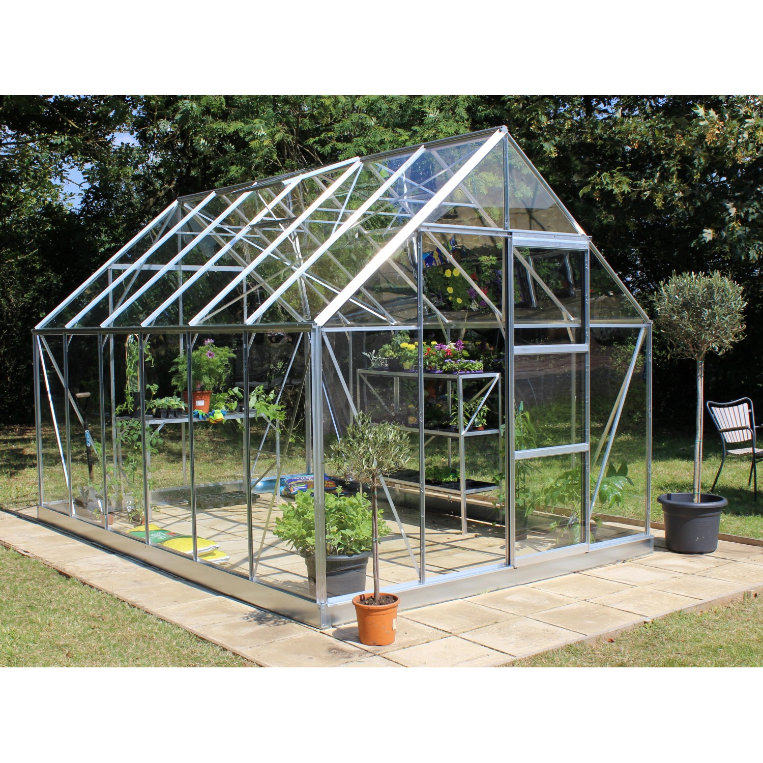Halls Gewächshaus Universal 128 Blankglas Alu 9,9 m² kaufen bei OBI