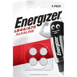 Energizer A76 LR44 batterie a bottone, 1.5V, confezione da 4, batterie alcaline per elettronica.