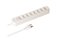 Steckdosenleiste Basic Line 8 x Typ13 Weiss mit Schalter