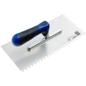 Cazzuola dentata LUX Comfort, acciaio inox, 6x6 mm, ideale per adesivi per piastrelle e pavimenti.