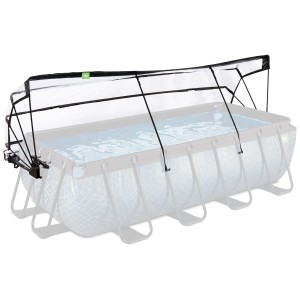 Couverture de piscine Exit transparente pour piscines rectangulaires jusqu'à 400x200 cm, protège de la saleté et maintient l'eau chaude.