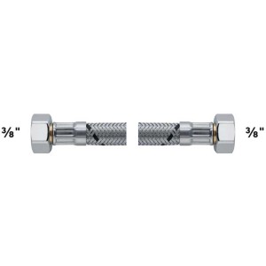 Tuyau de raccordement Flexo DN8, 3/8 pouce, 30 cm, gaine en acier inoxydable.