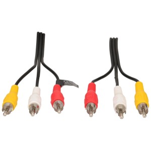 Cavo video Schwaiger Cinch, 5m, nero, con connettori rosso/bianco/giallo per accessori audio.