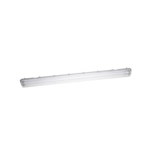 Plafoniera LED grigia Osram Submarine per ambienti umidi, 156 cm, con due tubi per cantina, garage e magazzino.