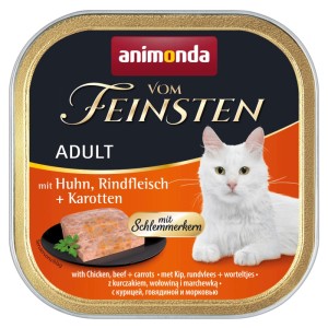 Vom Feinsten Katzen-Nassfutter Adult Huhn und Rind und Karotten je 100 g / 32 St