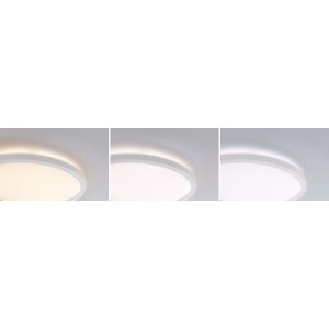 Panneau LED Paulmann Atria Shine, blanc, avec 3 couleurs de lumière. Plafonnier rond pour salle de bain et pièces humides.