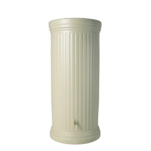 Garantia serbatoio acqua piovana 2000 l beige sabbia, forma a colonna con guarnizione e protezione vento.
