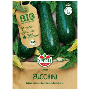 Sperli Graines de courgettes bio Dunja pour 7 plants, variété précoce et robuste.