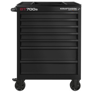 Servante d'atelier Kraftwerk BT700s noire en acier, non équipée, avec 7 tiroirs.