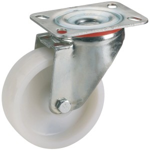 Roue pour appareil Doerner + Helmer, diamètre 10 cm, polypropylène, pour boîtes et chariots de transport.