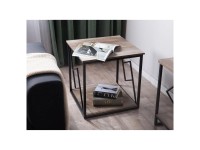 Table d'appoint Beliani Forres Panneau aggloméré Marron Noir 56 x 56 x 56 cm