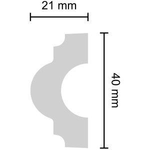 Vue détaillée du set de cassettes murales Decorate Rike, profil décoratif avec dimensions 40 x 21 mm.