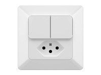 UP-Kleinkombi Doppel Drucktaster Modino Priamos Weiss UP-Kleinkombi Doppel Drucktaster Modino Priamos Weiss