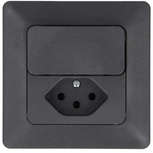 Combinazione piccola da incasso antracite con interruttore e presa tipo 13.