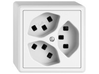 Feller Aufputz-Steckdose Edizio.liv Weiss 3 x T23 / Gr. 1x1 Feller Aufputz-Steckdose Edizio.liv Weiss 3 x T23 / Gr. 1x1