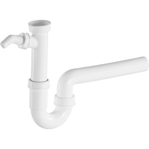 Siphon de lavabo blanc 44,8 mm (G 1 1/2) en plastique.