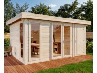 Carlsson Holz-Gartenhaus Aldo-28 C Natur 496 cm x 368 cm, imprägniert