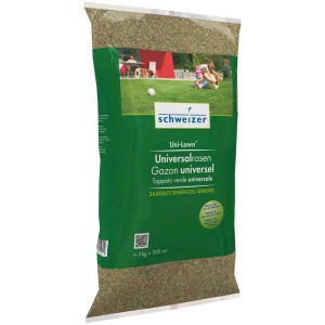 Graines de gazon Schweizer Uni-Lawn Royal, sac de 5 kg pour gazon universel.