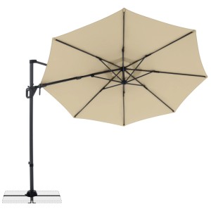 Doppler Ampelschirm Life 310 in Sand, Ø 310 cm, mit Standkreuz. Flexibel dreh- und neigbar.