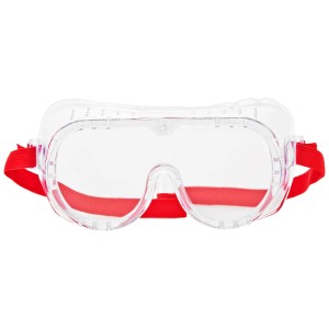 Lunettes de protection intégrales 3M 4700 avec verres en polycarbonate et bandeau rouge pour une protection oculaire optimale.