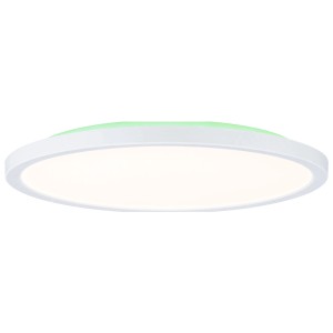 Panneau LED Paulmann Atria Shine, Ø 29 cm, plafonnier rond blanc avec rétroéclairage RGB.