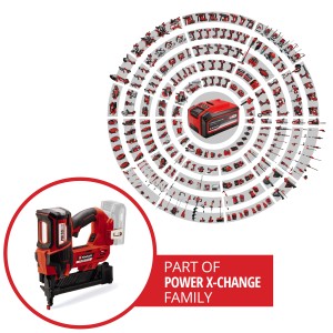 Einhell Fixetto 18/38 S sparapunti a batteria con batteria, parte della famiglia Power X-Change.