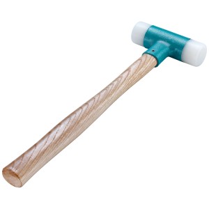 Technocraft Nylonhammer 30 mm mit Holzstiel und blauem Kopfstück.