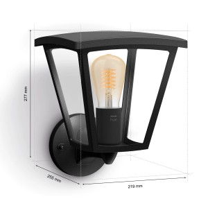 Applique murale d'extérieur LED Philips Hue Inara noire avec ampoule E27.