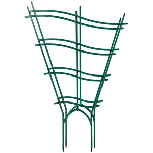 Griglia per fiori ondulata, 30 cm, verde, set da 2, supporto per piante in vaso.