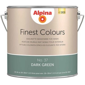 Peinture murale Alpina Finest Colours vert foncé en pot de 2,5 l.