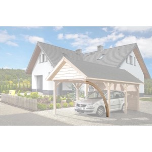 Arco rotondo in legno lamellare per carport Weka 614/615, naturale, per valorizzare il carport.