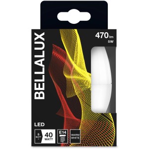 Bellalux LED-Leuchtmittel E14 Kerze, 4,9W, 2er-Set. Warmweißes Licht für Wohnräume.