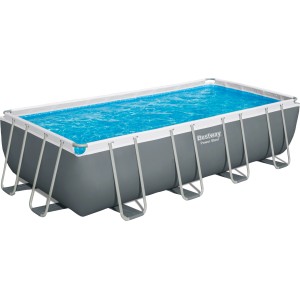 Bestway PowerSteel Frame Pool Set, 549x274x122cm, grigio, con filtro a sabbia.