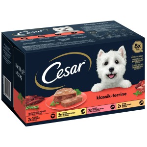 Cesar Hunde-Nassfutter Multipack Klassik-Terrine, 8 x 150g Packung.