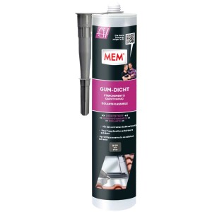MEM Gum Dicht, sigillante grigio (310 ml) per sigillature e riparazioni.