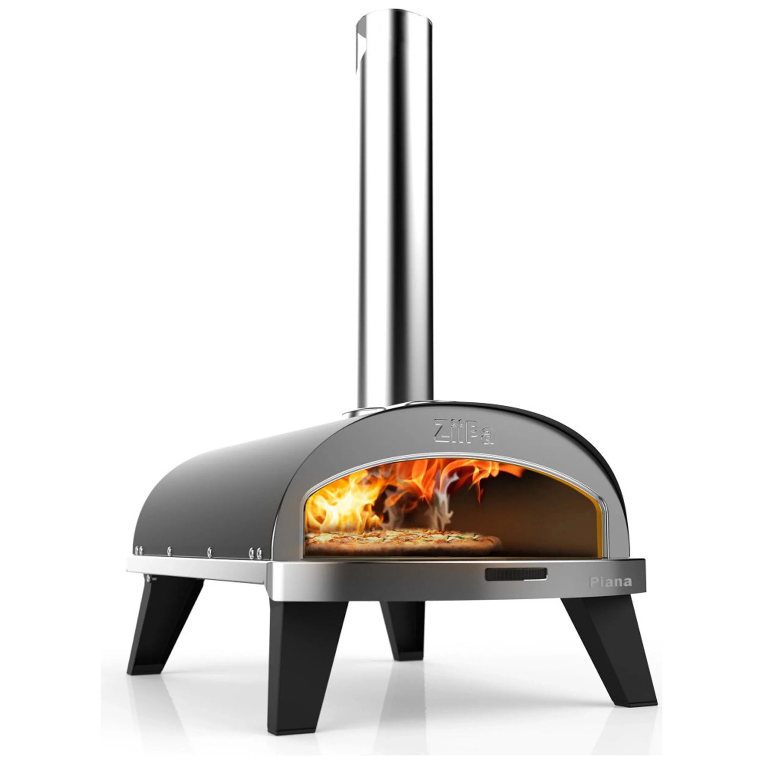 Ziipa Pizzaofen Piana Edelstahl Charbon (HxBxT) 26,5 x 48 x 71 cm
