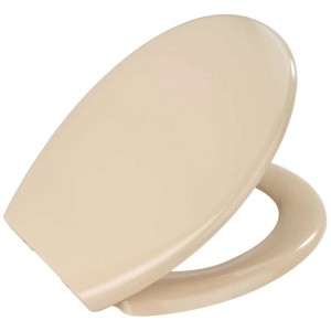 Sedile WC Wenko Ottana Premium beige in duroplast con chiusura ammortizzata.