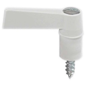 Loquet rotatif en plastique blanc, 5-22 mm, lot de 2, pour verrouiller fenêtres et portes.