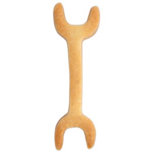 Ausstecher Schraubenschlüssel aus Edelstahl, 7,5 cm, ideal für Küche und Hobby.