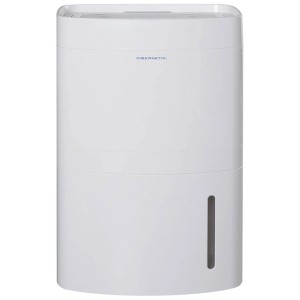 Déshumidificateur blanc Kibernetik M25 avec indicateur de niveau d'eau. Idéal pour déshumidifier les pièces.