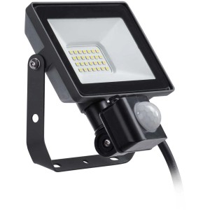 Faro LED da esterno Philips Projectline nero con sensore, 20W, 3000K, IP65.