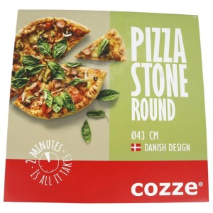 Cozze Pizzastein Rotate 43cm für Pizzaofen, beige. Grillutensil für knusprige Pizza.