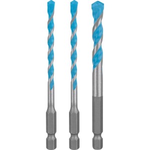 Set di punte Bosch Expert Hex-9 Multi Construction, 3 pezzi, per forature precise.