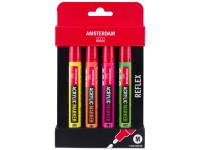 Amsterdam Acrylmarker-Set Reflex Neon-Effekt 4 Farben rund matt 4 mm / 4 Stk.
