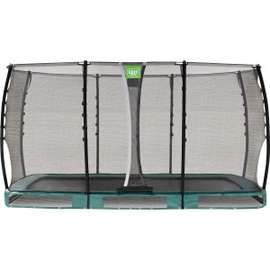 EXIT Allure Classic Trampolino da incasso, 214x366 cm, verde, con rete di sicurezza.