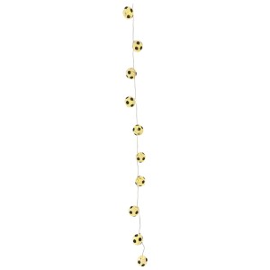 Catena luminosa LED con motivo a pallone da calcio, luce bianca calda, 10 lanterne, lunghezza 180 cm.