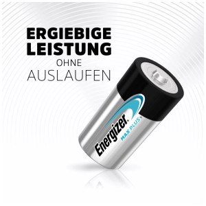 Energizer Max Plus C2, batteria baby, confezione da 2. Batteria alcalina per dispositivi ad alta potenza.