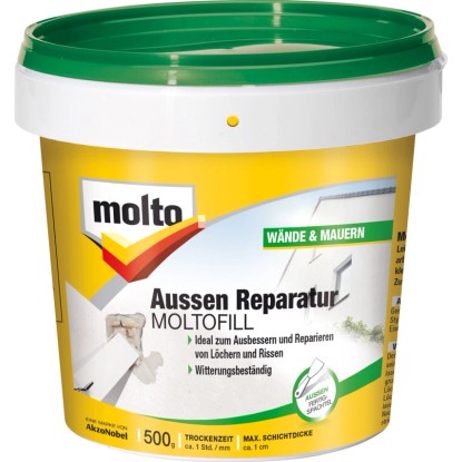 Molto Stucco per riparazioni Moltofill pronto all'uso per esterni 500 g